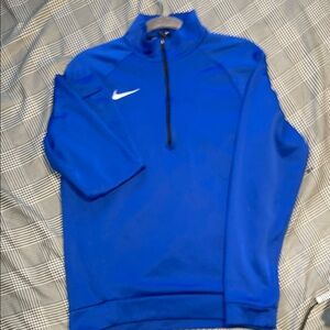 Nike Blue Zip Up Sweater with Quarter-Zip Design